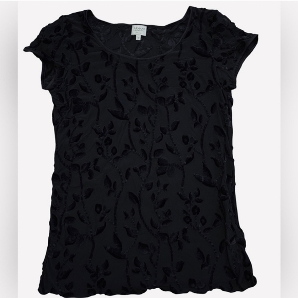 Armani Collezioni Velvet Burnout Top. Size 6 - Picture 1 of 9
